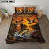 Maxcorners Wildlife Hunting Sunset Lake Bedding Set 3D Print Custom Name
