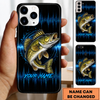 Maxcorners Fishing Phone Case Sound Wave Pattern Custom Name Phone Case