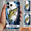 Maxcorners Fishing Phone Case Dynamic Wave Artwork Custom Name Phone Case