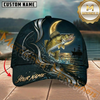 Maxcorners Moonlight Splash Design Custom Name Fishing Cap