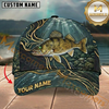 Maxcorners Golden Stream Flow Custom Name Fishing Cap