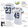 Maxcorners Custom White Royal-Gold Mesh Authentic Football Jersey LM2605