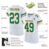 Maxcorners Custom White Kelly Green-Gold Mesh Authentic Football Jersey LM2605