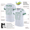 Maxcorners Custom White Silver-Green Mesh Authentic Football Jersey LM2605