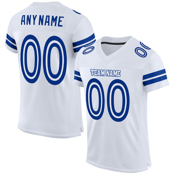 Maxcorners Custom White White-Royal Mesh Authentic Football Jersey LM2605