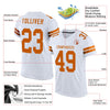 Maxcorners Custom White Texas Orange Mesh Authentic Football Jersey LM2605