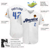 Maxcorners Custom White Blue-Navy Authentic Baseball Jersey LM2605