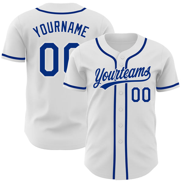 Custom White Royal Authentic Baseball Jersey