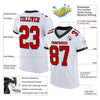 Maxcorners Custom White Red-Black Mesh Authentic Classic Football Jersey LM2605