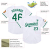 Maxcorners Custom White Kelly Green Mesh Authentic Throwback Baseball Jersey LM2605