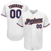 Maxcorners Custom White Royal Old Gold-Red Authentic Baseball Jersey LM2605