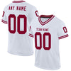 Maxcorners Custom White Maroon Mesh Authentic Throwback Football Jersey LM2605