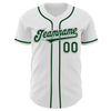 Maxcorners Custom White Green-Gray Authentic Baseball Jersey LM2605