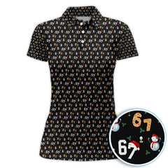 Maxcorners Festive 67 Christmas Pattern Polos, Holiday Golf Shirt For Golfer, Funny Golf Gift For Men