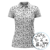 Maxcorners Christmas Golf Shirt For Men, Funny Xmas Dog Pattern Polos, Golf Shirt For Golfers