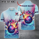 Maxcorners Dynamic Strike Bowling Jersey Customized Name, Team Name 3D Polo Shirt