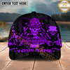 Maxcorners Fishing Reaper Neon Green Skull Multi Options Personalized Name 3D Cap (6 Colors)