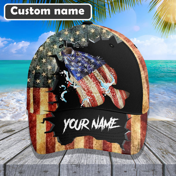 Maxcorners Custom Name Carppie Fishing Flag US Cap