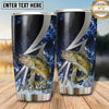 Maxcorners Fishing Tumbler Black Silver Lightning Bolt Design Personalized Name Tumbler (13 Species)