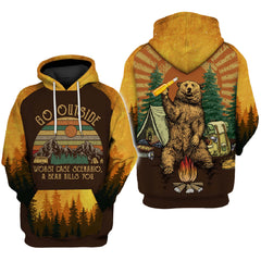 Maxcorners Bear Camping 3D All Over Printed Shirt VT2307