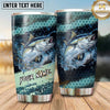 Maxcorners Fishing Tumbler Teal Honeycomb Wave Design Personalized Name Tumbler (13 Species)