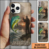 Maxcorners Fishing Sunset Angler Multicolor Options Personalized Name 3D Shirt (12 Fish Species)