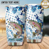 Maxcorners Fishing Tumbler Blue Camo Star Pattern Design Personalized Name Tumbler (13 Species)
