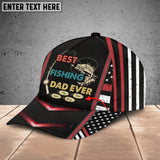 Maxcorners Custom Name Best Fishing Dad Ever 3D Cap