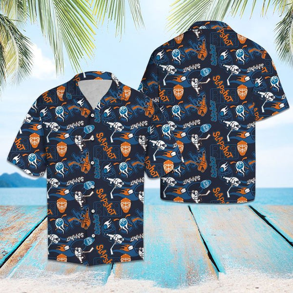 Maxcorners Hockey Slapshot Hawaiian Shirt