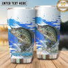 Maxcorners Fishing Tumbler Blue Watercolor Brush Design Personalized Name Tumbler (13 Species)