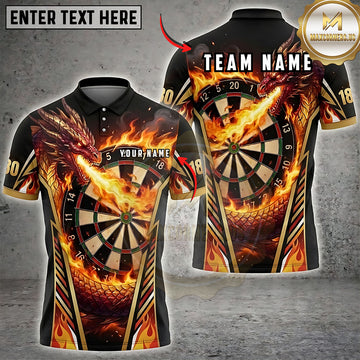 Maxcorners Darts Coiled Dragon Dartboard Multiple Options Personalized Name, Team Name 3D Shirt