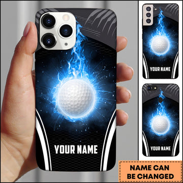 Maxcorners Golf Blue Lightning Strike Electric Storm Golf Ball Personalized Phone Case