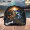 Maxcorners Fishing Cross Angler Storm Personalized Name 3D Cap (12 Fish Species)