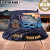 Maxcorners Fishing Navy Camouflage Sunset Boat Scene Personalized 3D Bucket Hat (13 Fish Species)