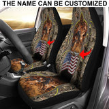 Maxcorners Deer Hunting Camouflage US Flag Car Seat Covers