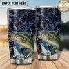 Maxcorners Fishing Tumbler Navy Camouflage Angler Design Personalized Name Tumbler (13 Species)