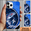 Maxcorners Fishing Dual Tone Swirl Wave Graphic Personalized Name Phone Case (12 Fish Species)