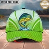 Maxcorners Fishing Cap Green Honeycomb Water Splash Personalized Name 3D Cap (12 Fish Species)