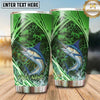 Maxcorners Fishing Tumbler Emerald Green Swoosh Honeycomb Design Personalized Name Tumbler (13 Species)