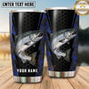Maxcorners Fishing Tumbler Black Gold Honeycomb Shield Design Personalized Name Tumbler (13 Species)