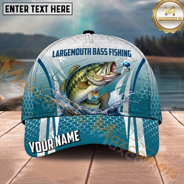 Maxcorners Fishing Catfish Honeycomb Splash Personalized Name 3D Cap (12 Fish Species)