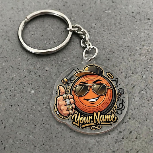 Maxcorners Personalized Funny Clay Target Thumbs Up Sunglasses Gold Rings Cap Acrylic Christmas Ornament And Keychain Custom Gift For Hunters 2D Flat