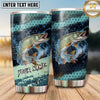 Maxcorners Fishing Tumbler Teal Honeycomb Wave Design Personalized Name Tumbler (13 Species)