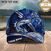 Maxcorners Fishing Olive Scale Arc Hook Logo Personalized Name 3D Cap (12 Fish Species)
