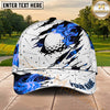 Maxcorners Golf Flaming Golf Ball Torn Surface Effect Personalized Name 3D Classic Cap