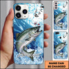 Maxcorners Ocean Wave Scale Pattern Personalized Name Phone Case (13 Fish Species)