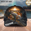 Maxcorners Fishing Cross Angler Storm Personalized Name 3D Cap (12 Fish Species)