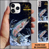 Maxcorners Black Gold Crack Texture Personalized Name Phone Case (13 Fish Species)