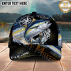Maxcorners Fishing Olive Compass Halftone Splash Personalized Name 3D Cap (12 Fish Species)