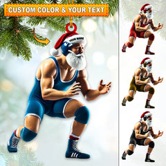 Maxcorners Wrestler Santa Home Decor Christmas Ornament, Personalized Ornament 2D Flat LM2211